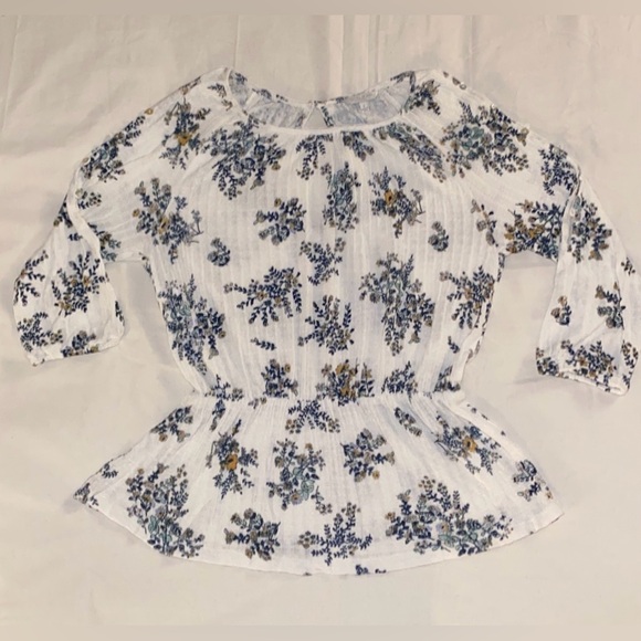Lucky Brand Floral Open Shoulder Blouse - Picture 9 of 16